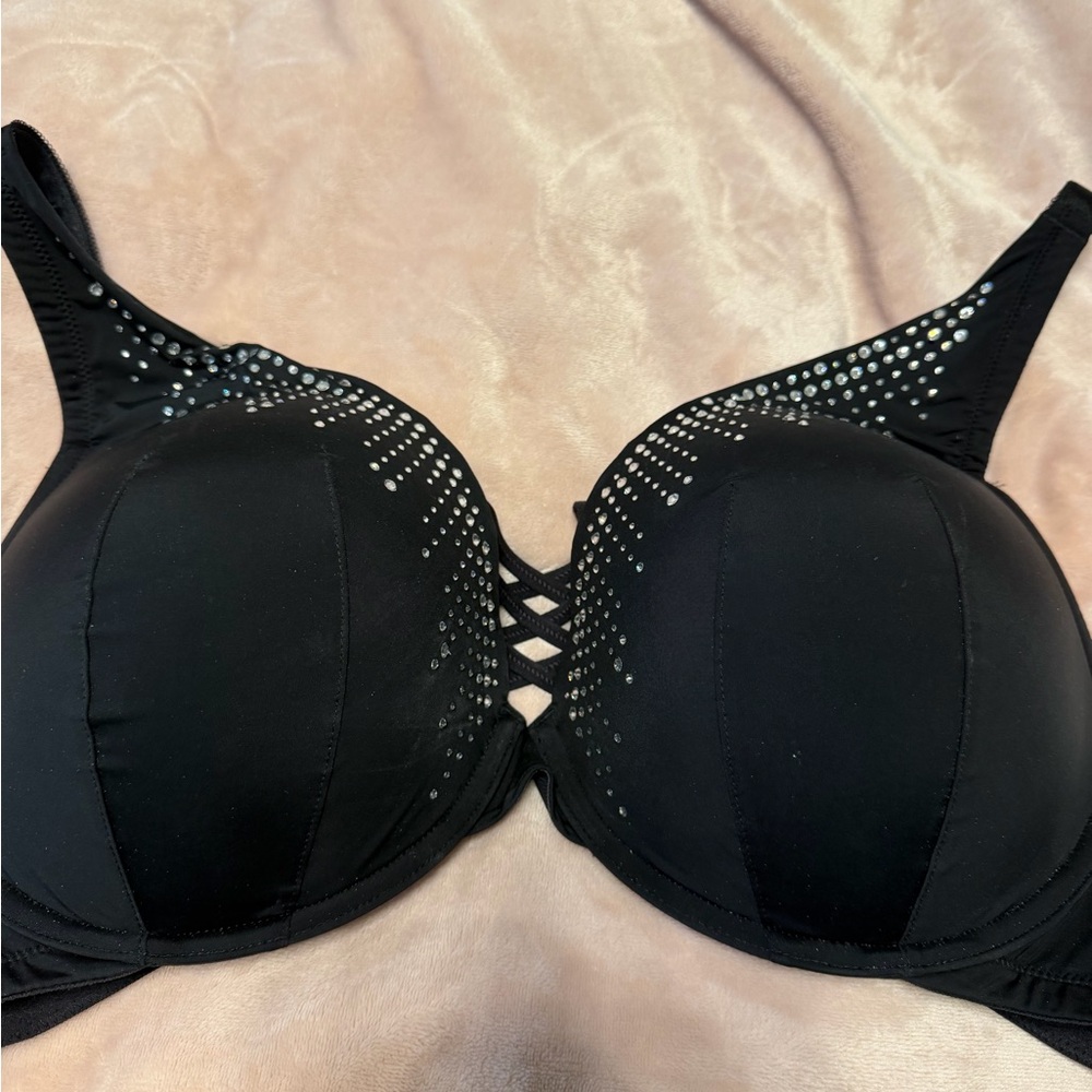 Torrid Black Bra with Sparkling Accents